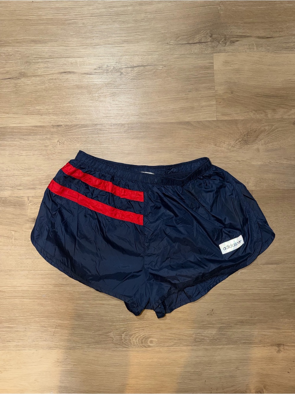 adidas Navy Gym Shorts with White Logo Tag